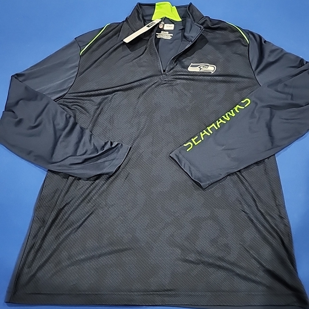 NFL Seattle Seahawks XL 1/4 ZIP Long SLEEVE Athletic Shirt Football Tee Darnold
